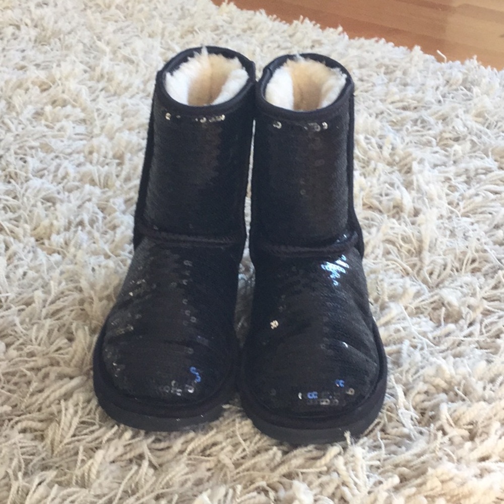UGG classic short sparkle sequin boots.